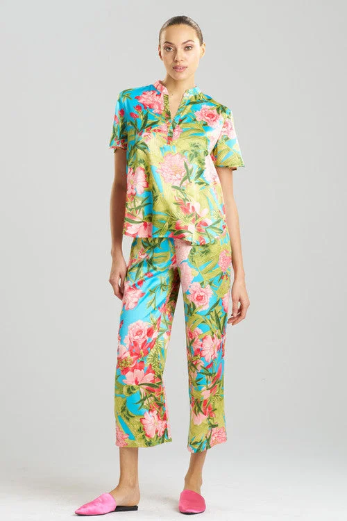 women's pajama sets with a unique embroidery detailEnchanted Peony Satin PJ