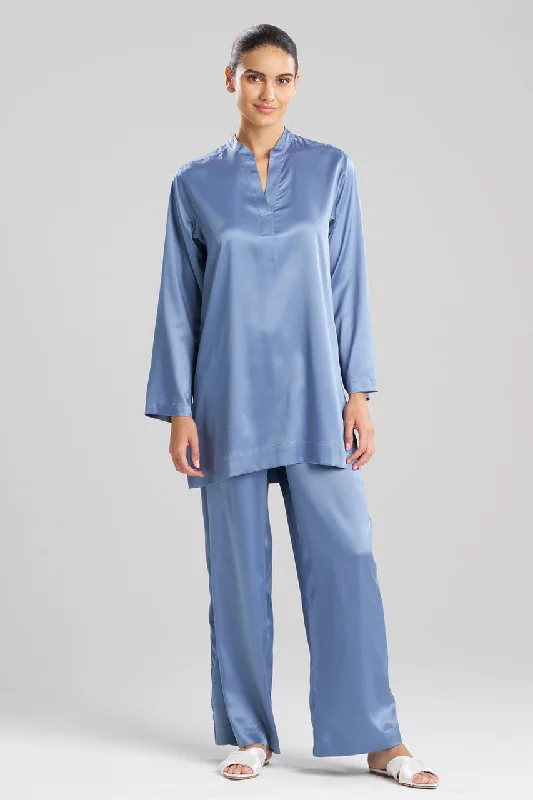 women's nightgowns with a unique embroidery detailGlamour Mandarin Tunic Sleepshirt