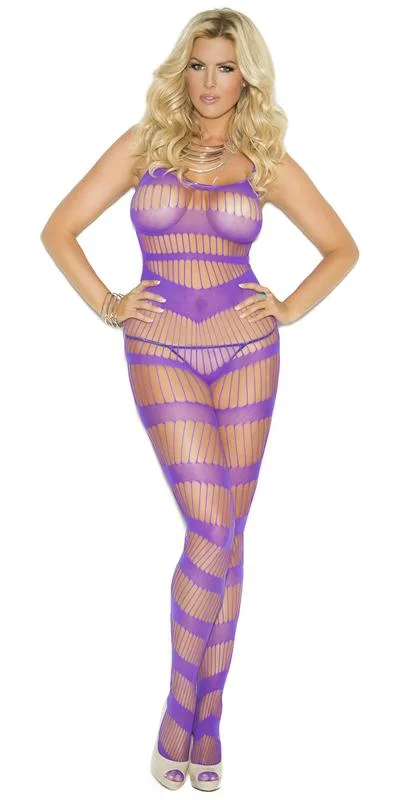 satin women sexy lingerie textureSexy Plus Size Dope Purple Strappy Fishnet Bodystocking