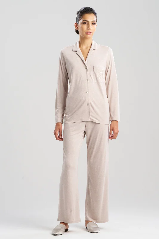 women's pajama sets for a cozy night by the fireplaceShangri-La Embroidered TENCEL™ Notch PJ