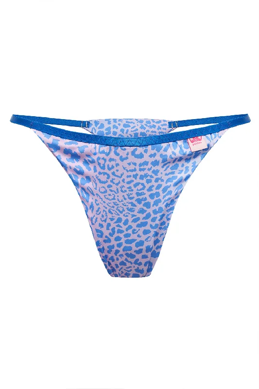 push - up women thongs for enhancing hip curvesLolita Blue Pink Leo thongs