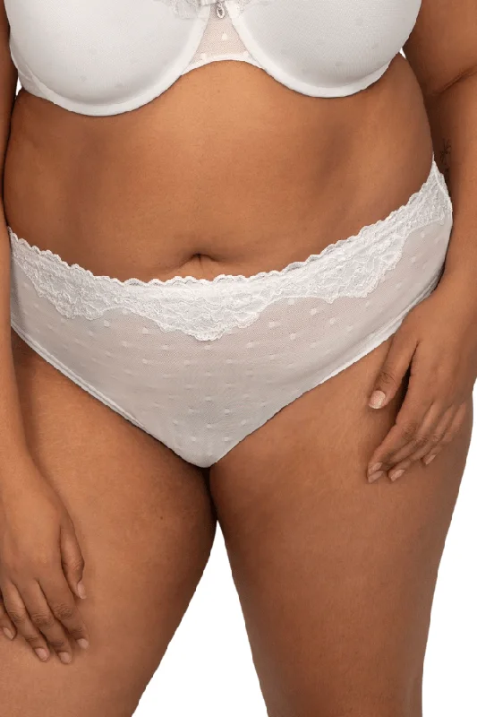 seamless high - cut women briefs for a smooth silhouetteSheer Whisper High Cut Brief - White