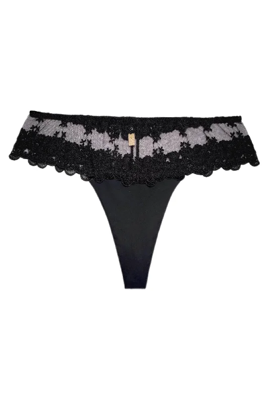 printed women thongs with animal prints for a bold lookArissa Black Fragile high-waisted thongs