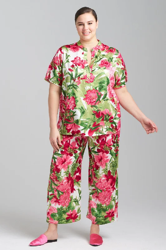 women's pajama sets with a thermal - regulating materialEnchanted Peony Satin PJ