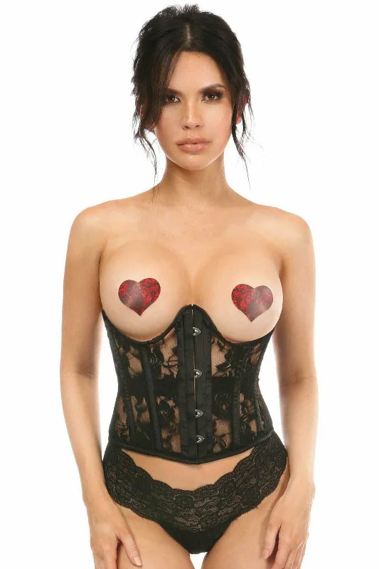 machine washable women sexy lingerieSexy Sheer Black Lace Open Bust Underwire Short Underbust Corset