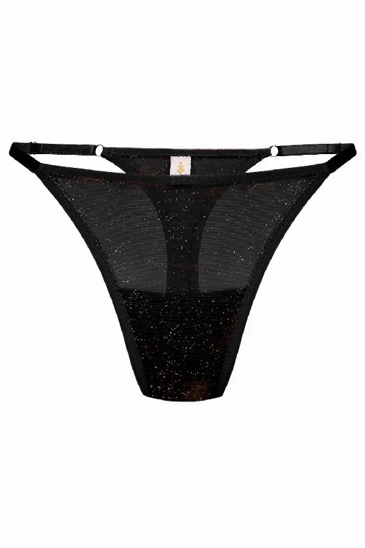 quick - drying women thongs for water sports enthusiastsWildly Gold black ultra thongs