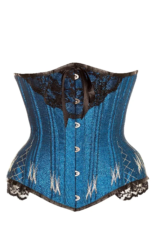 cosplay women bustiers and corsets costumesLongline Turquoise Underbust With Flossing