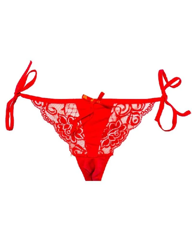 antibacterial women bikini briefs for hygieneSexy Net Lace Panty 6806 - Red Bikini Type Underwear