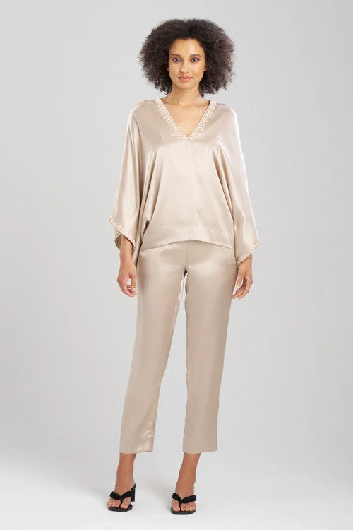 women's pajama sets for a spa - like experience at homeKey Essentials Beaded Silk PJ