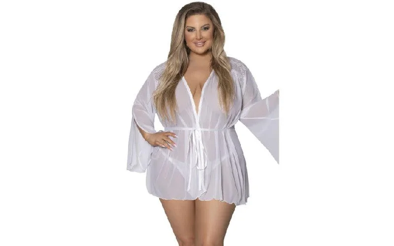 women robes with a sheer panel for a touch of allureFlowing Short Robe