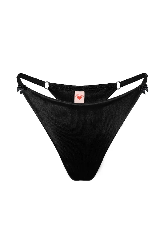 anti - bacterial women thongs for intimate hygieneVirginia black thongs