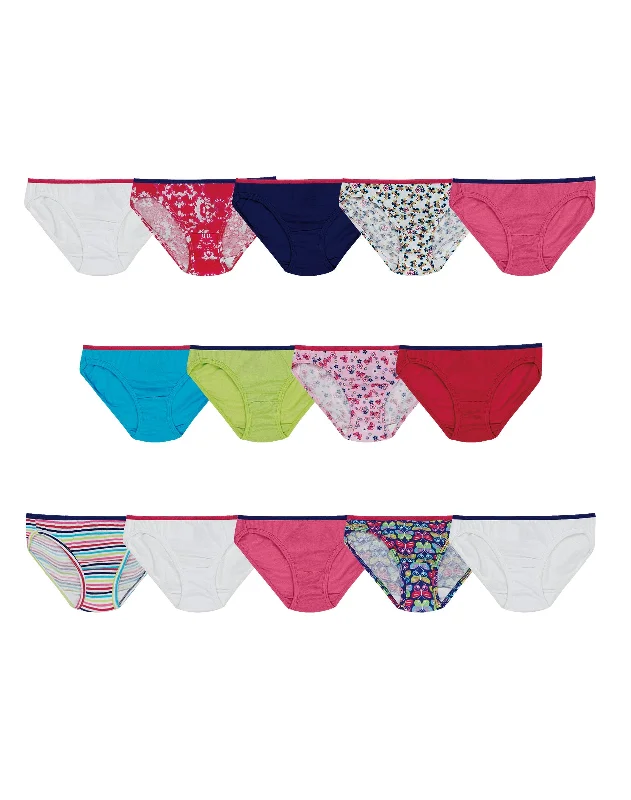 ruffled women bikini briefs for a playful styleHanes Girls Bikinis 14-Pack