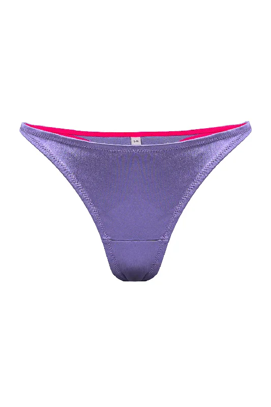 high - cut women thongs for a leg - lengthening illusionLupina purple thongs