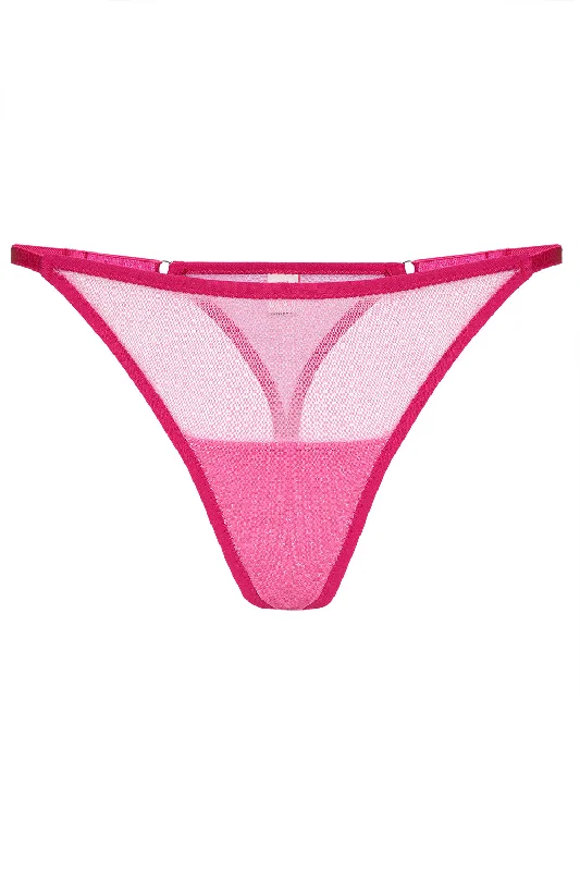 silk - lined women thongs for a touch of luxuryWildly Pink Silver ultra thongs