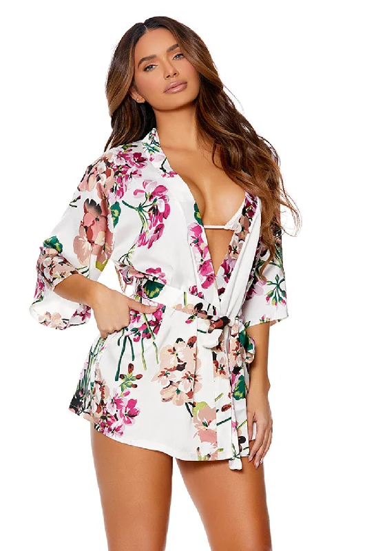 women robes with moisture - wicking fabricFemme Floral Robe