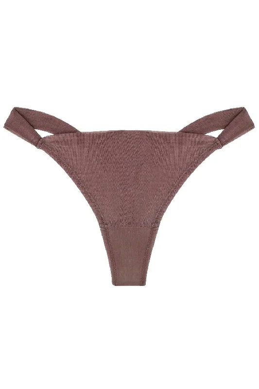 silk - lined women thongs for a touch of luxuryIdeallia Mocha low-waisted thongs