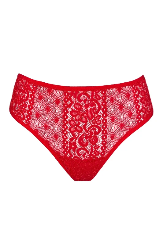 low - rise women thongs for a trendy and modern lookPaulette Red mid-waisted thongs