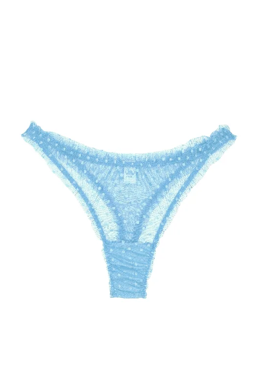 convertible women thongs that can be worn as a g - stringMimi Blue dots high waisted thongs