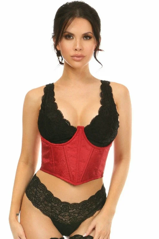 silk women sexy lingerie luxurySexy Wine Brocade Open Cup Waist Cincher