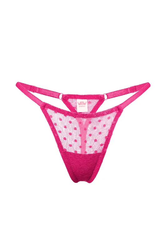 thong - style swimwear for women at the beachMimi Fuchsia dots thongs