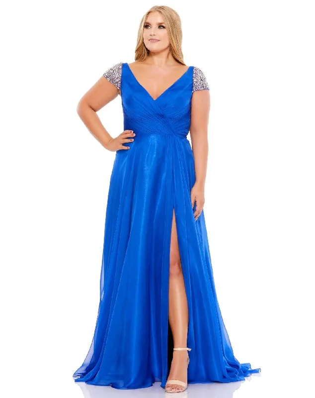 women sexy dresses for salsa congressesMac Duggal 67723 Long Plus Size Formal Beaded Dress