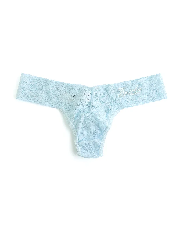 seamless sheer women thongs for a discreet sexy optionBride Crystal Signature Lace Low Rise Thong Celeste Blue