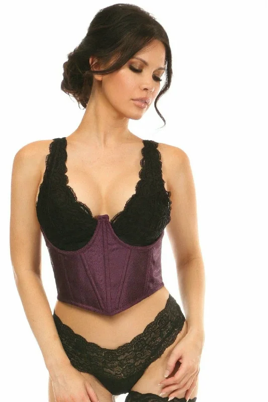 anniversary women sexy lingerie giftsSexy Plum Brocade Open Cup Waist Cincher