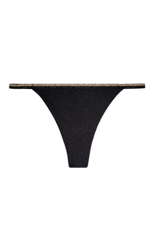 anti - static women thongs for reducing static clingFlexy Black gold thongs