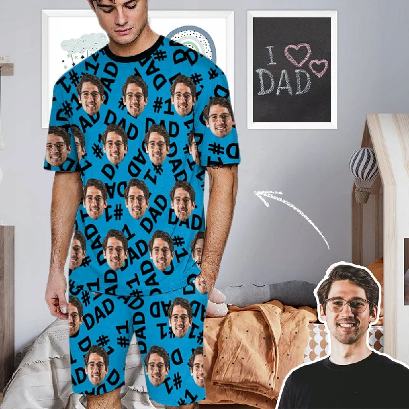 women's nightgowns with a lightweight fabric for warm climates#Father's Day Pajamas-Custom Face My Cool Dad  Men's Crew Neck Short Sleeve Pajama Set