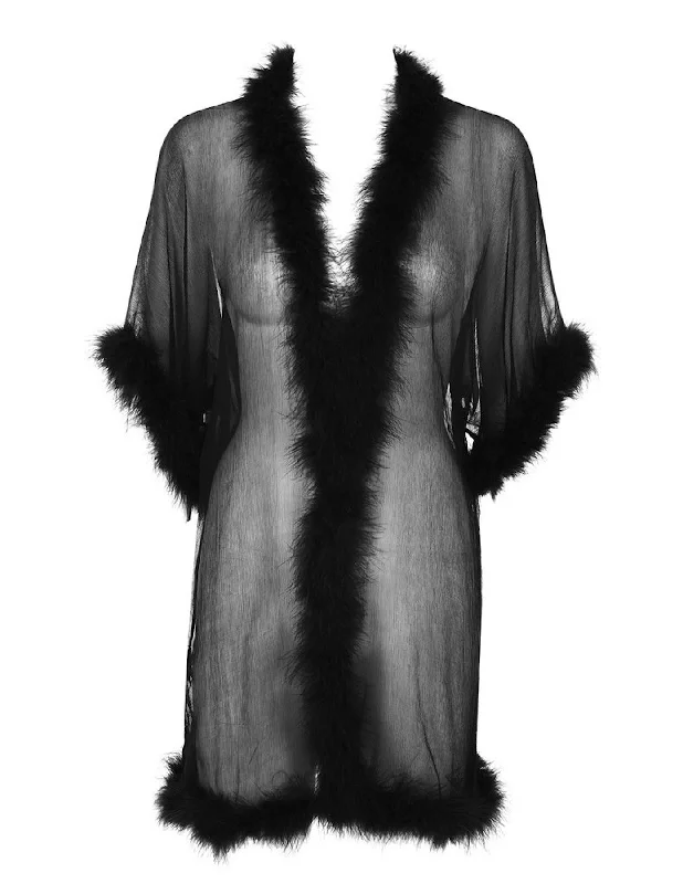 women robes for a stylish hospital stayZodiac Marabou Robe