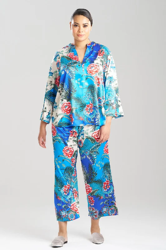 women's pajama sets with a satin - finished fabricAndalusia Satin PJ