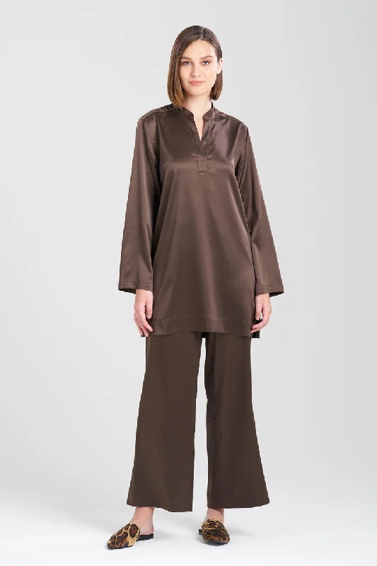 eco - friendly women's sleepshirts for sustainabilityGlamour Mandarin Tunic Sleepshirt