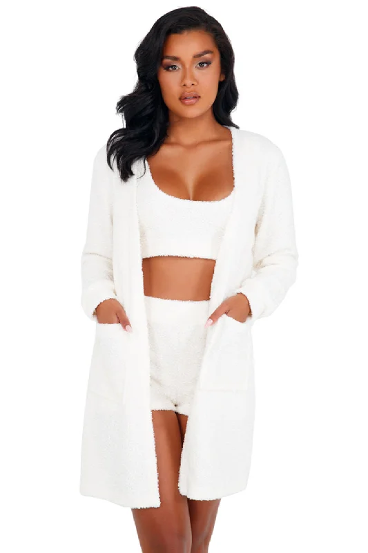 long - length women robes for full coverageCozy Fuzzy Robe with Pockets