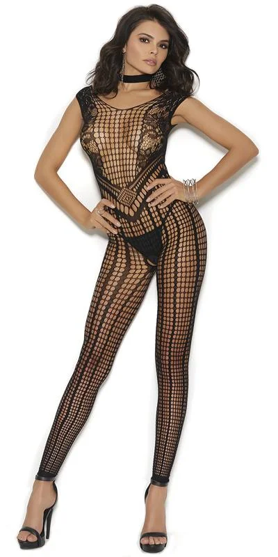 teddy women sexy lingerie for allureSexy Excite Black Fishnet Open Crotch Bodystocking