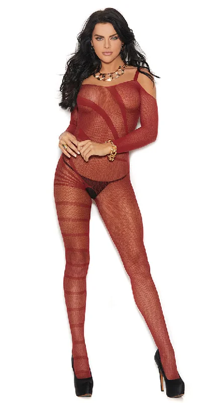 Burgundy Burnout Bodystocking