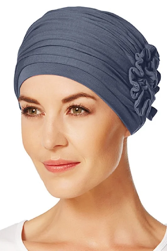 convertible bras with adjustable strapsChristine Lotus Turban - Steel Blue