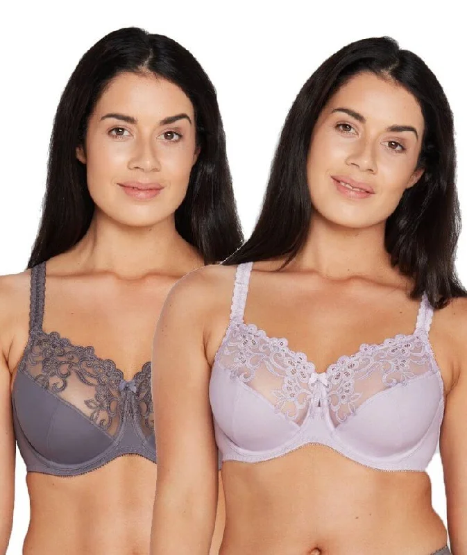 padded wireless bras for light supportFayreform Coral Underwire Bra - 2 Pack - Thistle/Rabbit