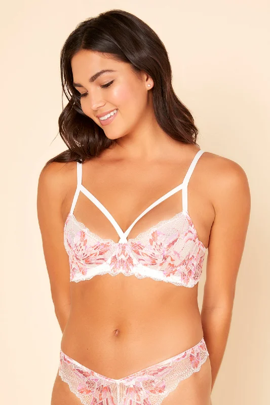 underwire bras with maximum supportStrappy Underwire Demi Cup Bra