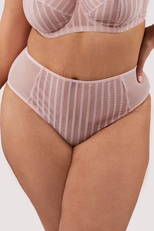 plunge wireless bras for a natural lookPresley Pink Stripe And Lace Trim Brief