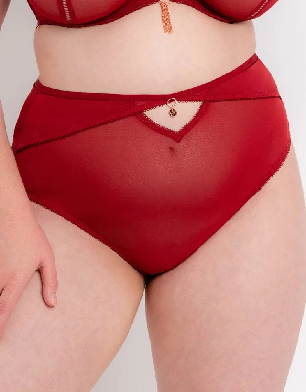 bralette with underwire for added supportScantilly Deep Red Unchained High Waist Brief