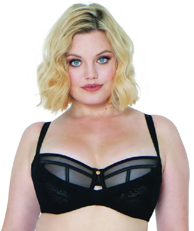 t - shirt bras for a smooth look under clothesScantilly Peek-A-Boo Lace Bra - Black