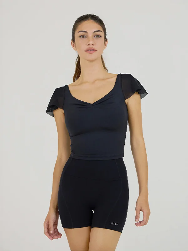 eco - friendly women sport bra made from recycled materialsBe-Free Ruffle Ruched Longline Bra