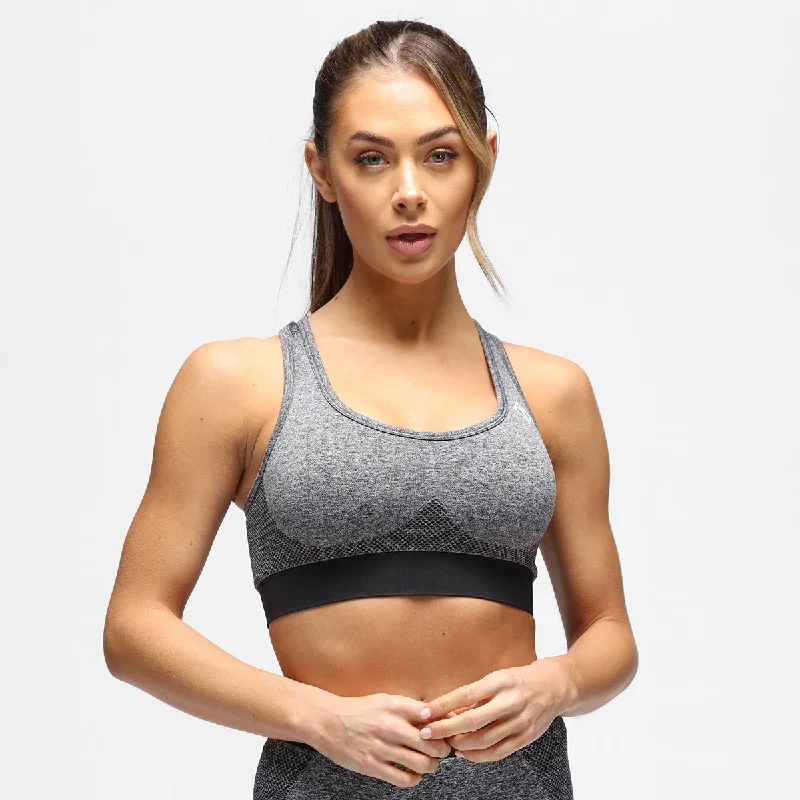 water - resistant women sport bra for water sportsCharcoal Seamless Bra