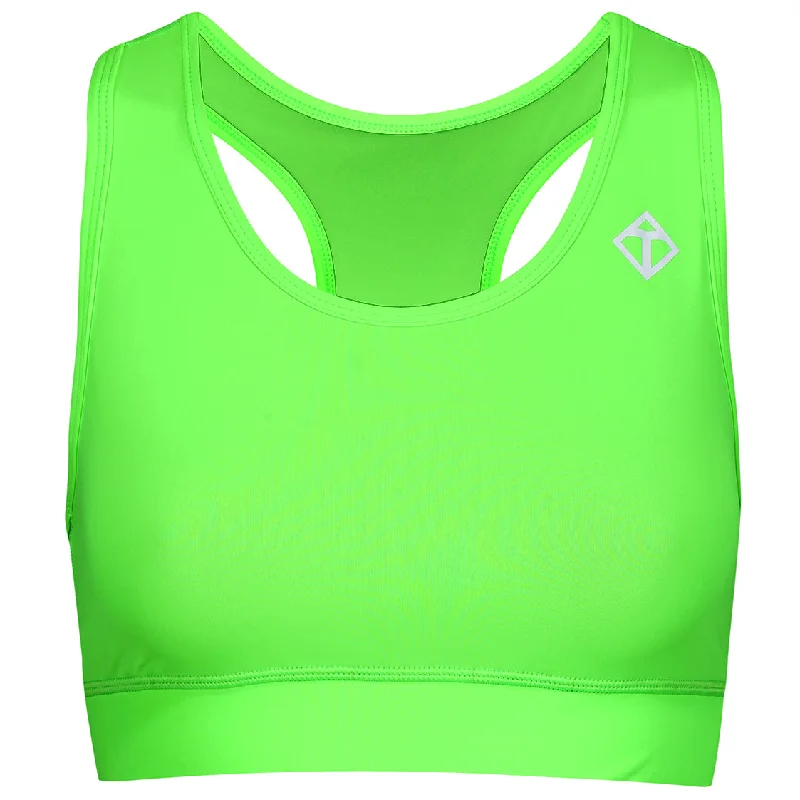 anti - odor women sport bra for freshnessNeon Lime Racer Back Bra