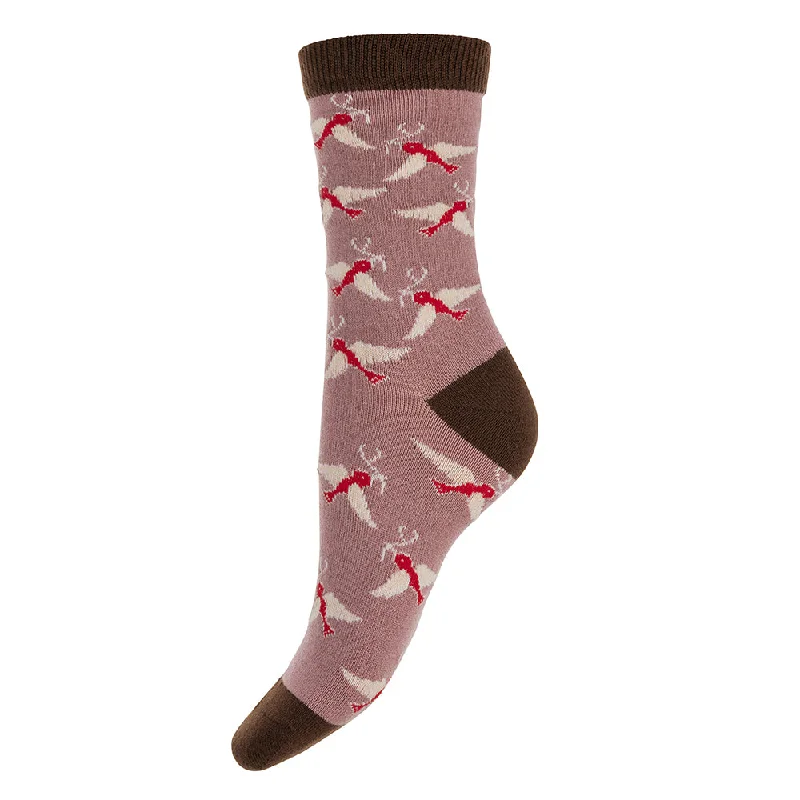 Flock of birds wool blend socks