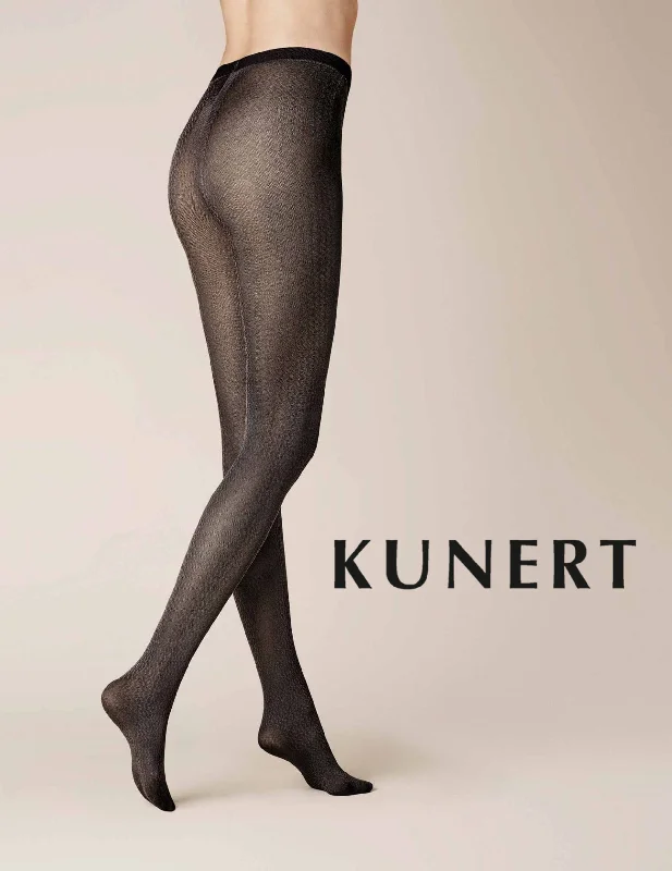 women tights with a diamond - pattern for a sophisticated styleKunert Zig Zag Tights Black 374510