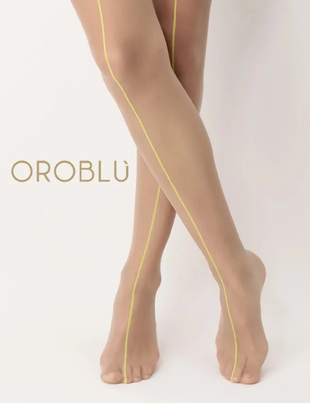 women tights with a glittery finish for a sparkly lookOroblu All Colour Line Tights Citron