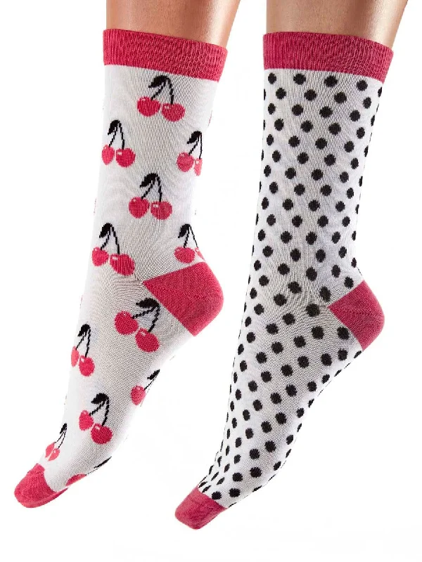 Pretty Polly Very Cherry Bamboo Socks - 2 pair pack