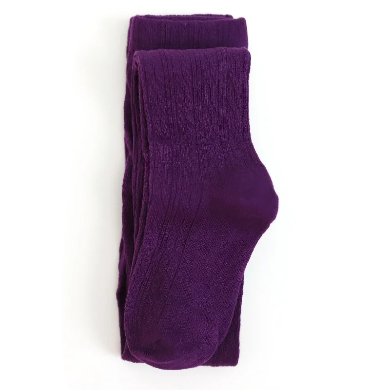 women tights for a New Year's Eve celebrationDark Purple Cable Knit Tights