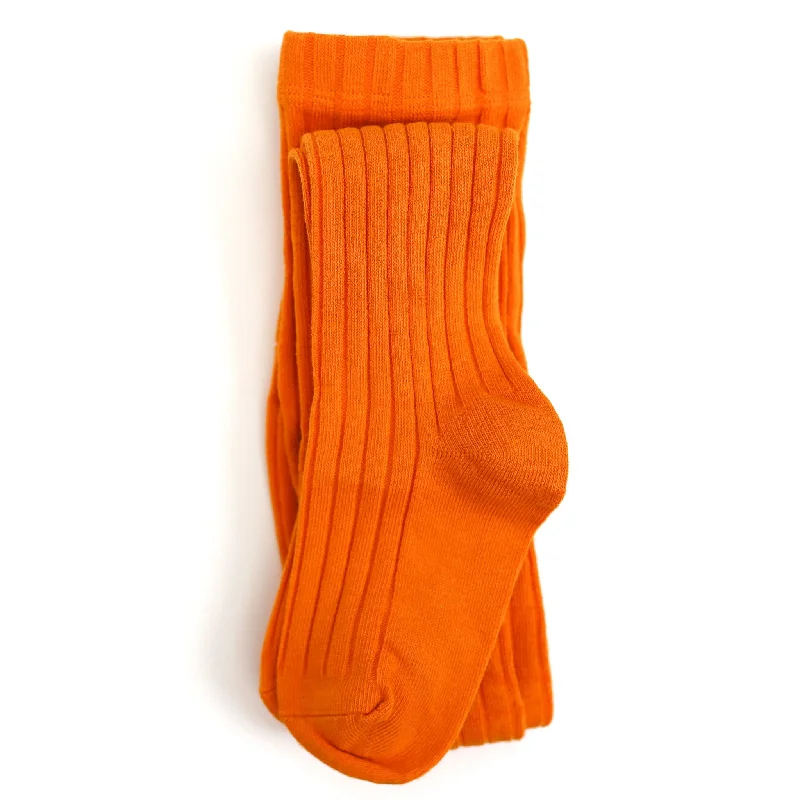 women tights with a seamless toe for extra comfortRibbed Knit Tights - Orange